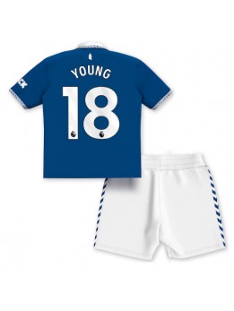 Billige Everton Ashley Young #18 Hjemmedraktsett Barn 2023-24 Kortermet (+ Korte bukser)